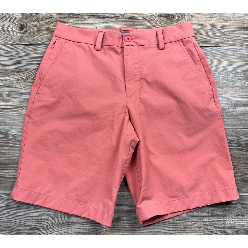 Vineyard Vines Club Short Flat Front Chino Salmon Pink Mens Size 28 Preppy STAIN